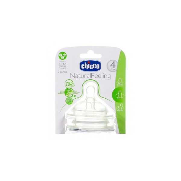 CHICCO TETTARELLA NATURAL FEELING 4M+ FLUSSO REGOLABILE 2 PEZZI
